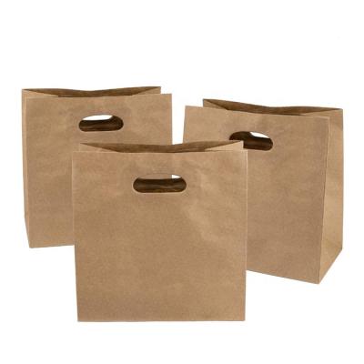 China Recyclable Retail Die Cut Paper Handle Food Pakcaging Purse Hand Paper Bag for sale