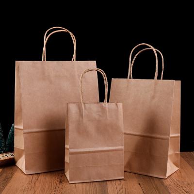 China Recyclable Brown Kraft Paper Shopping Bags Promotional Paper Carrier Bag for sale