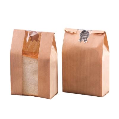 China Custom High Quality Food Factory Direct Sale Kraft Paper Bread Packaging Bag for sale