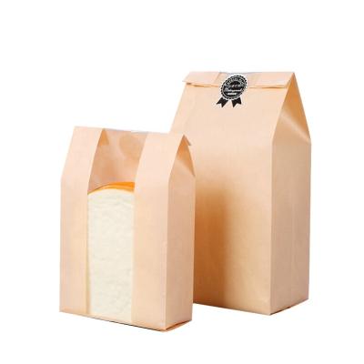 China Disposable Eco Friendly Catering Printing Kraft Paper Bread Sandwich Bag for sale