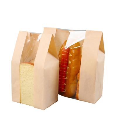 China Recyclable Wholesale Custom Printed Kraft Paper Bag For Bread for sale