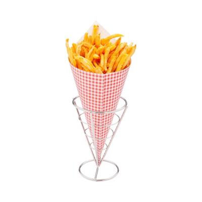 China Food Grade Disposable Cardboard Cones Paper Box For French Fries for sale