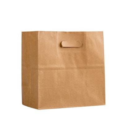 China Recyclable Cheap Customized Brown Take Away Paper Bag for sale