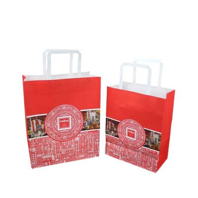 China Recyclable Custom Paper Take Out Bags With Handles for sale