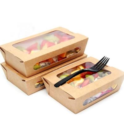 China Disposable Custom Disposable Food Paper Packaging Box For Fruit Salad for sale