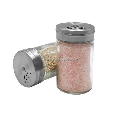 China Sustainable Stainless Steel Lid Condiment Jar Seasoning Bottles Glass Kitchen Supplies for sale