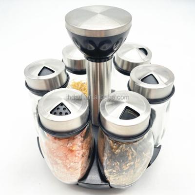 China Sustainable Spice Rack Organizer Revolving Countertop Spice Jar Holder with 12 Glass Spice Bottles for sale