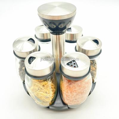 China Sustainable Spice Rack Organizer Revolving Countertop Spice Jar Holder with 12 Glass Spice Bottles for sale