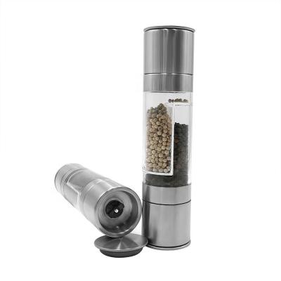 China Modern Manual Stainless Steel 2-1 Salt and Pepper Grinder Mills for sale