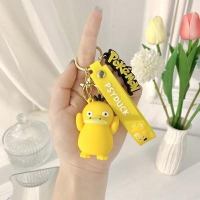 China Cute Yellow Duck Key Chain Pendant Cartoon Toy Car Pendant Creative Holiday Gift Metal Car Key Holder Key Holder for sale