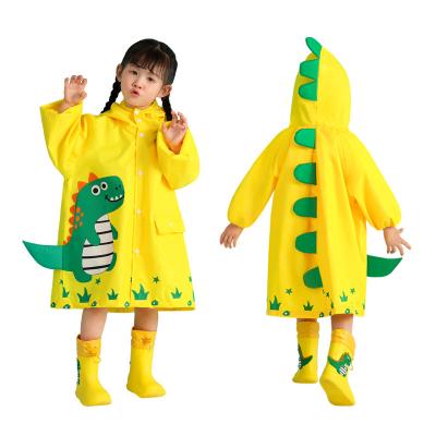 China Colorful rainy day cartoon dinosaur raincoat kids raincoat for girl raincoat kindergarten kids for sale