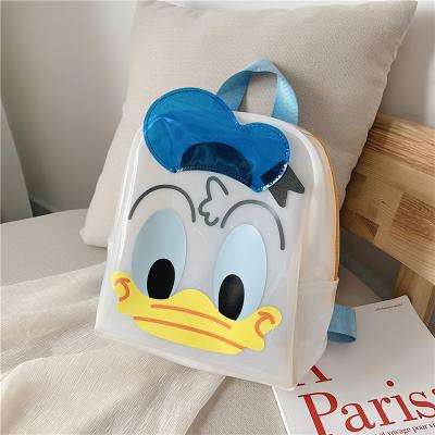 China Waterproof Children's Cartoon Jelly Bag Boys And Girls Korean Version Of The Duck Backpack Kindergarten Baby Fashion Cute Travel Backpack for sale