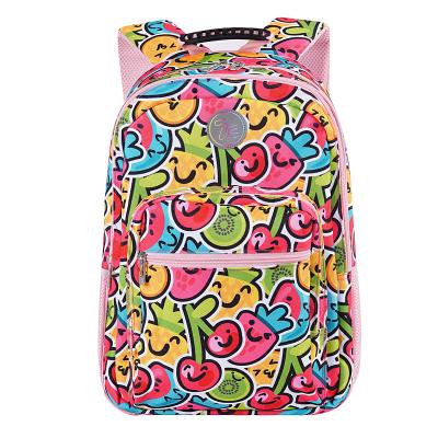 China Waterproof Cute Schoolbag Backpack Teenager Cartoon Fruits Printing Classic Kids School Bag For Girls for sale