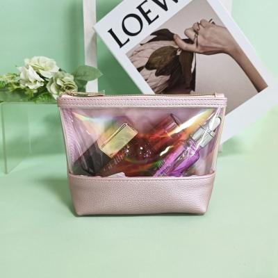 China Small square color square bag logo printing box PU laser cosmetic bag zipper anti-theft multicolor transparent magic bag for sale