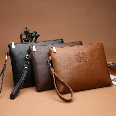 China Anti-Theft 2022 New casual envelope Bag men's Hand bag PU soft leather large capacity wallet for sale