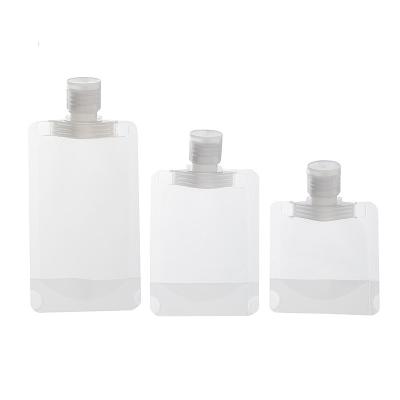 China Custom Logo Materials Eco Friendly Mini Transparent Materials Spout Pouch Recycled Sample Toner Shampoo-Cream Cosmetic Bag for sale