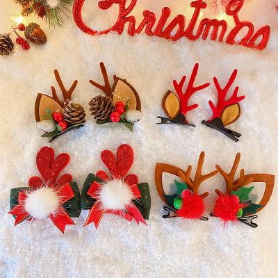 China Fashion Christmas Headbands Christmas Hair Accessories Wholesale Deer Headbands With Jingle Bells for sale