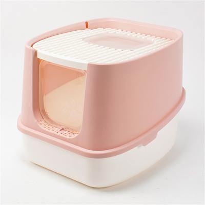 China Viable Hot Sale Pet Supplies Single Top Brand Cat Litter Box Anti-Splashing Pet Toilet for sale