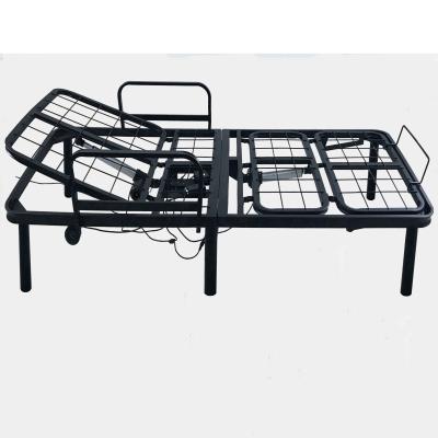 China Foldable Black Metal Bed Frame Double Beds With Strong Armrest For Kids Adults Guest for sale