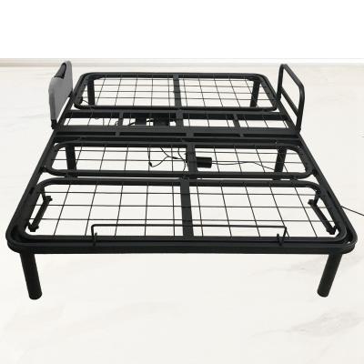 China China Import Goods Queen Size Black Metal Collapsible Parts Electric Bed Rail Frame Manufacturers for sale