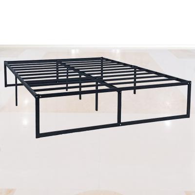 China Foldable Strong Steel Slat Support 14 Inch Bed Frame With Reinforced Platform Bed Frame 3000lbs Heavy Duty for sale