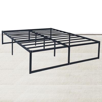 China Metal Queen Foldable Metal Bed With Sturdy Bed Frame Under Bed Storage Best For Guest Room Black for sale