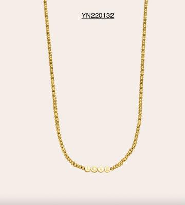 China CE K Gold Stainless Steel Fashion Necklaces Luxury LOVE 3d Ball Chain Necklace for sale