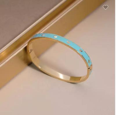 China De luxemerken emailleerden de blauwe armband van het de armband24k gouden roestvrije staal van de liefdegesp Te koop