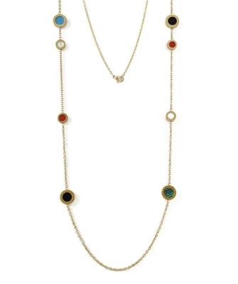 Cina Multicolor Resin Beaded Chain Long Scatter Necklace Red Blue Green Orange in vendita