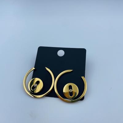 中国 Upgrade Your Products with Polished Stainless Steel and Achieve a Luxurious Gold Look Earrings 販売のため