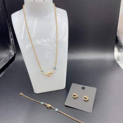 中国 High Polish Newest Gold Color Stainless Steel  Earring ,Necklace , Bracelet Sets For Lady 販売のため