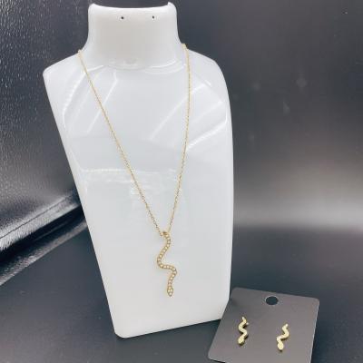 中国 Snake High Polish Newest Gold Color Stainless Steel  Earring ,Necklace , Bracelet Sets For Lady 販売のため