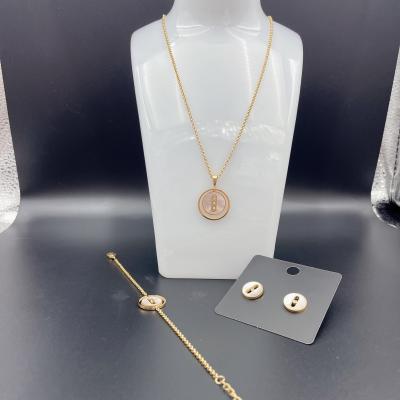 Κίνα High Polish Newest Gold Color Stainless Steel  Earring ,Necklace , Bracelet Sets For Lady προς πώληση