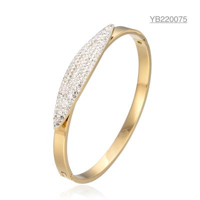 China Saya Women's Stainless Steel Bangle Charming Rhinestone Bangle For Wedding for sale