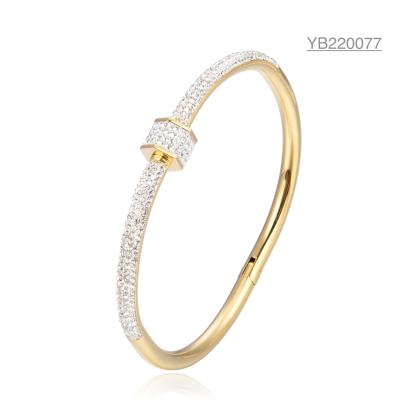 China 58X44mm 14k Gold Plated Kaleidoscope Bracelet Silver Rhinestone Bangle Bracelets for sale