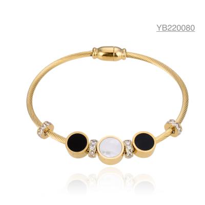 China Edelstahl-CZ-Goldschmuck-Armband-Zylinder-Pandora-Diamant-Armband zu verkaufen