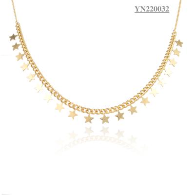 China Anniversary 18k Gold Plated Jewelry Many Stars Tassel Pendant Necklace for sale