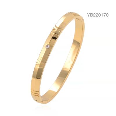 China Brazalete de mosaico de números romanos de marca lujosa K Gold Snap Bracelet 58x44mm en venta