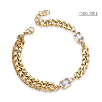 China 20 cm CZ Goldschmuck Armreif Dicke Kette Großes Strassarmband zu verkaufen