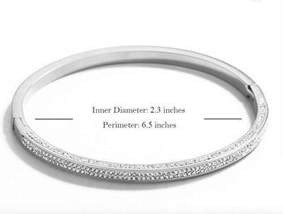 China Dia 2.3in Pulsera de diamantes de imitación de oro Pulsera de lujo Brazaletes adornados en venta