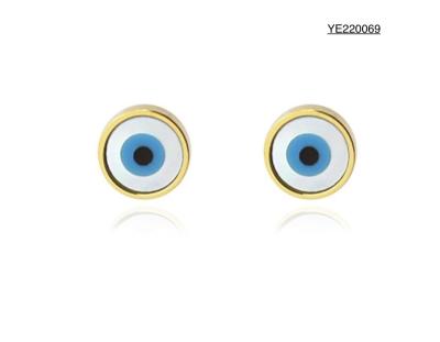 China Los pendientes de acero inoxidables del oro del mal de ojo colocan los pendientes de lujo del ojo azul de la moda en venta