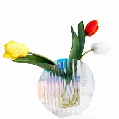 China CLASSIC Acrylic Bud Vase Flower Vase Decoration Gift Wedding Decor Handmade Geometric OEM Cut Customized Glass Logo Box Modern Style for sale