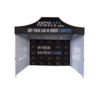 China Outdoor Tent Street Food Stall Customize Canopy Trade Show Tent Side Wall Printing With Folding Table Canopy Tent A01 for sale