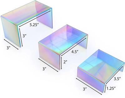 China Luxury Rainbow Iridescent Acrylic Display Risers for sale