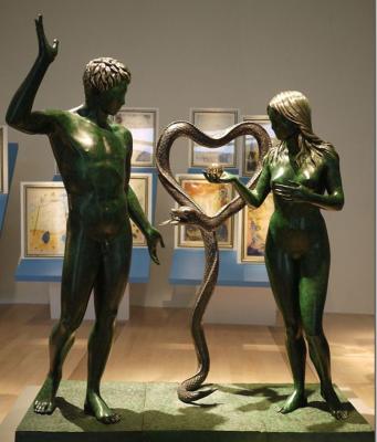 China china hot sale creative reproduction adam and eve statue salvador dali bronze sculpture for sale