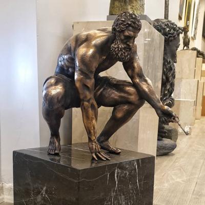 China China Greek Bronze Muscle Man Life Size Statue Sculpture For Decoration for sale