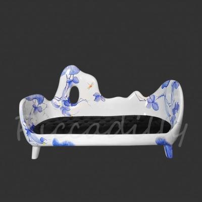 China Wholesale Custom New China Decor Fiberglass Garden Design Bench Sofa Statue Sculpture for sale