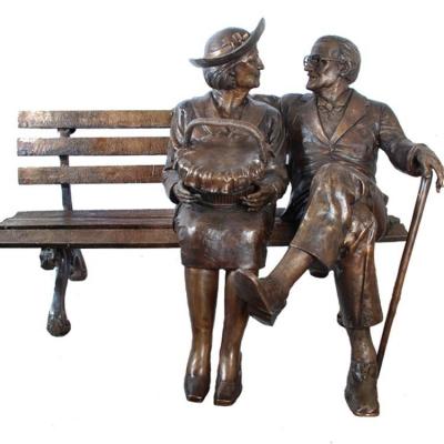 China Life Size China Foundry Sculpture Couple Bronze Metal Bronze Outdoor Craft Decoration Sculpture Garden for sale