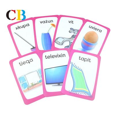 China Round Corner 112 Flash Card Educational Studying Cards Learning Children Kids Studying Card Art Paper for sale