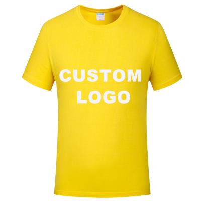 China Wholesale Cheap Anti-Wrinkle Sports Single Neck Summer Couples T-shirt Cotton Round Polyester Men's Customized Logo T-shirt for sale